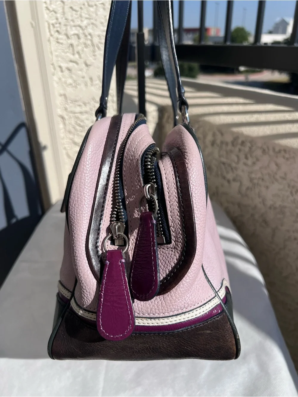 Coach Laura Spectator Pebbled Leather Satchel